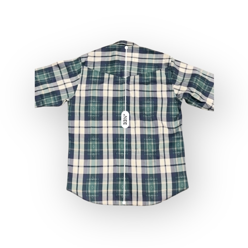 Roper Men’s Western Pearl Snap Cowboy Shirt Sz XL Rodeo Navy/Green Plaid Pocket​ - Picture 6 of 8